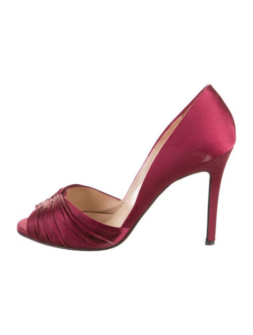 Christian Louboutin Satin Peep-Toe Pumps
