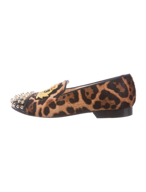 Christian Louboutin Spike Accents Ponyhair Loafers
