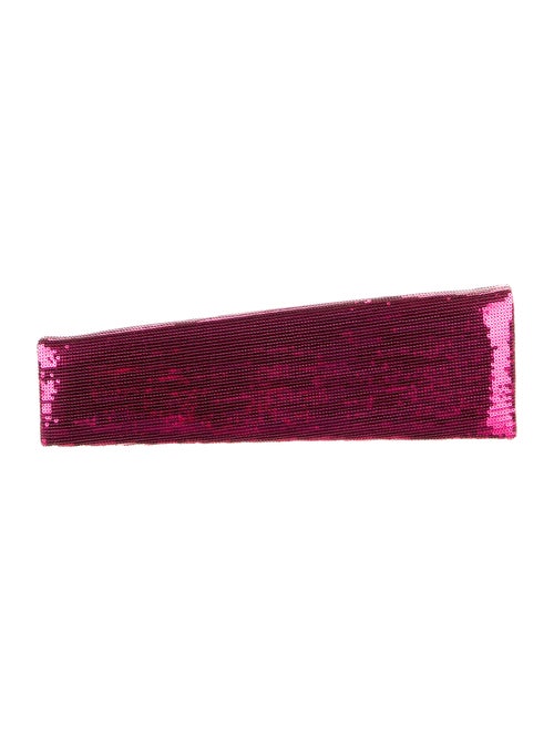 Christian Louboutin Newspaper Sequined Clutch Pink