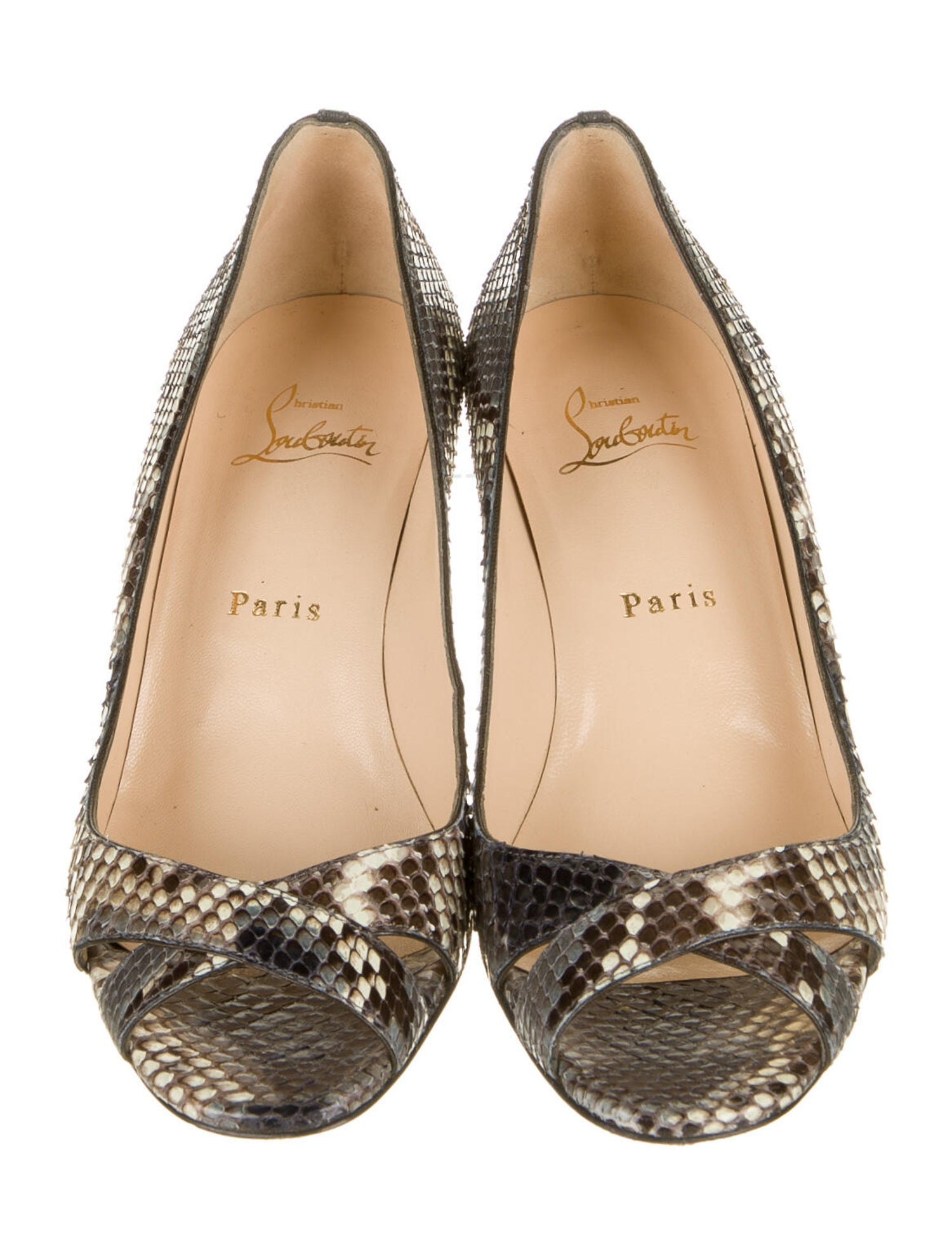 Christian Louboutin Snakeskin Pumps Grey Pumps, Shoes CHT203532