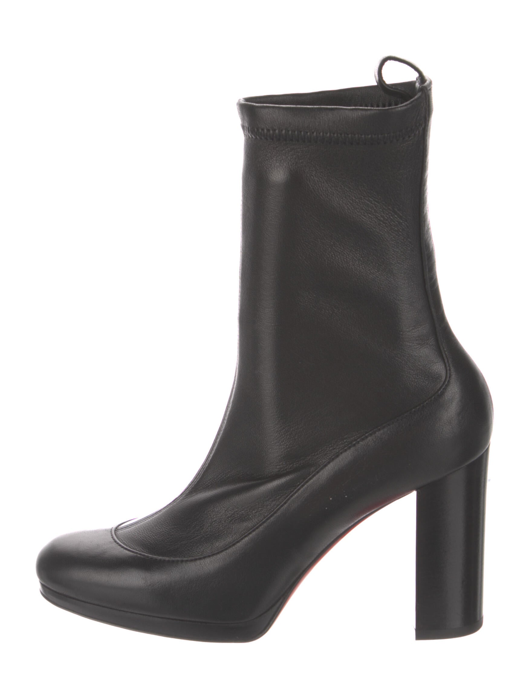 Christian Louboutin Contrevent 100 Leather Sock Boots Black Boots