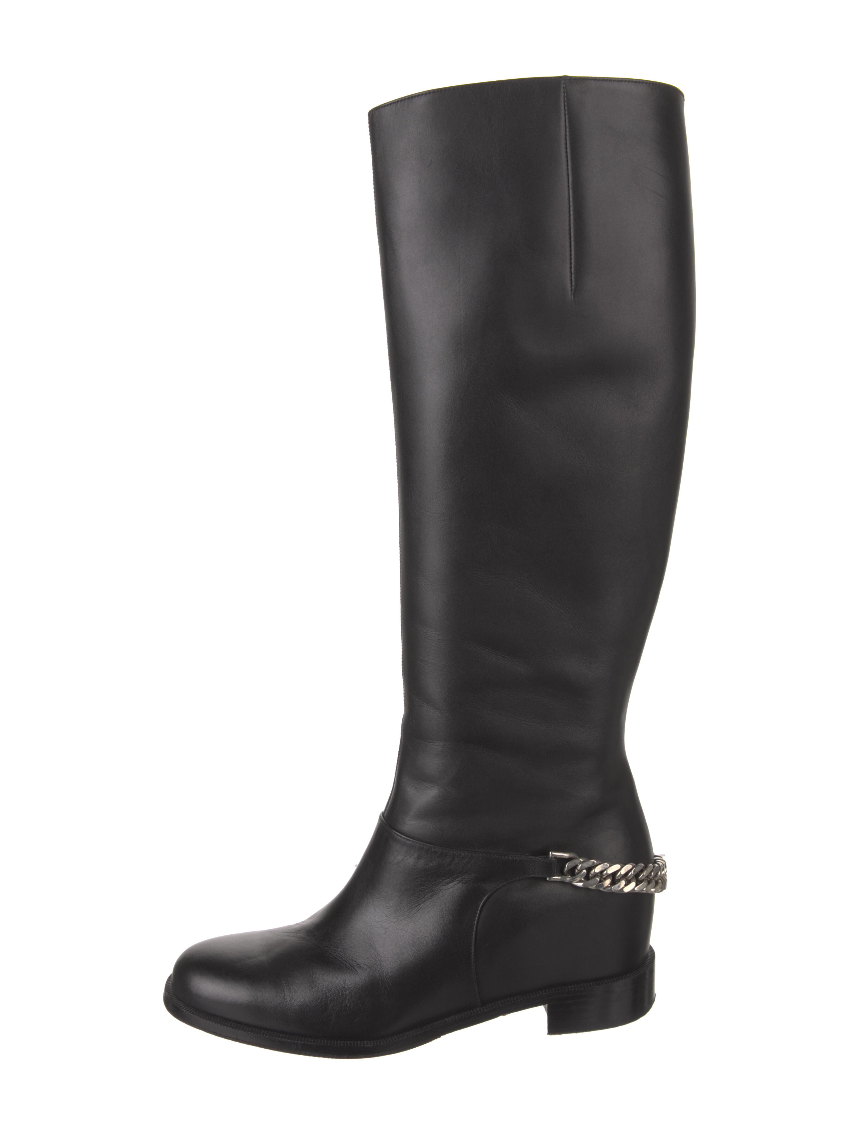 louboutin leather thigh high boots