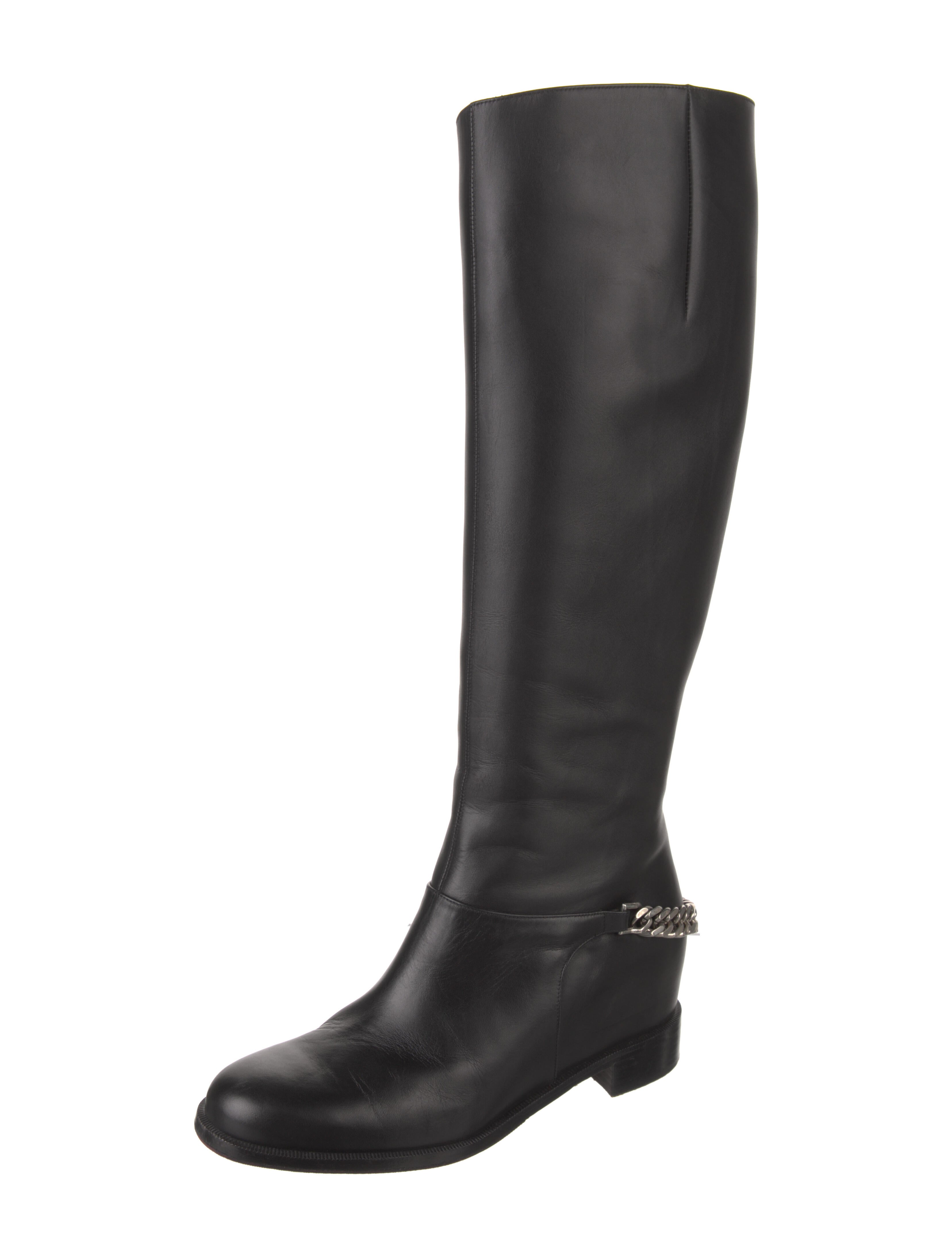 louboutin leather thigh high boots
