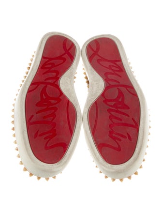 Christian Louboutin Leather Studded Accents Sneakers