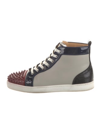 Christian Louboutin Spike Accents Leather Sneakers