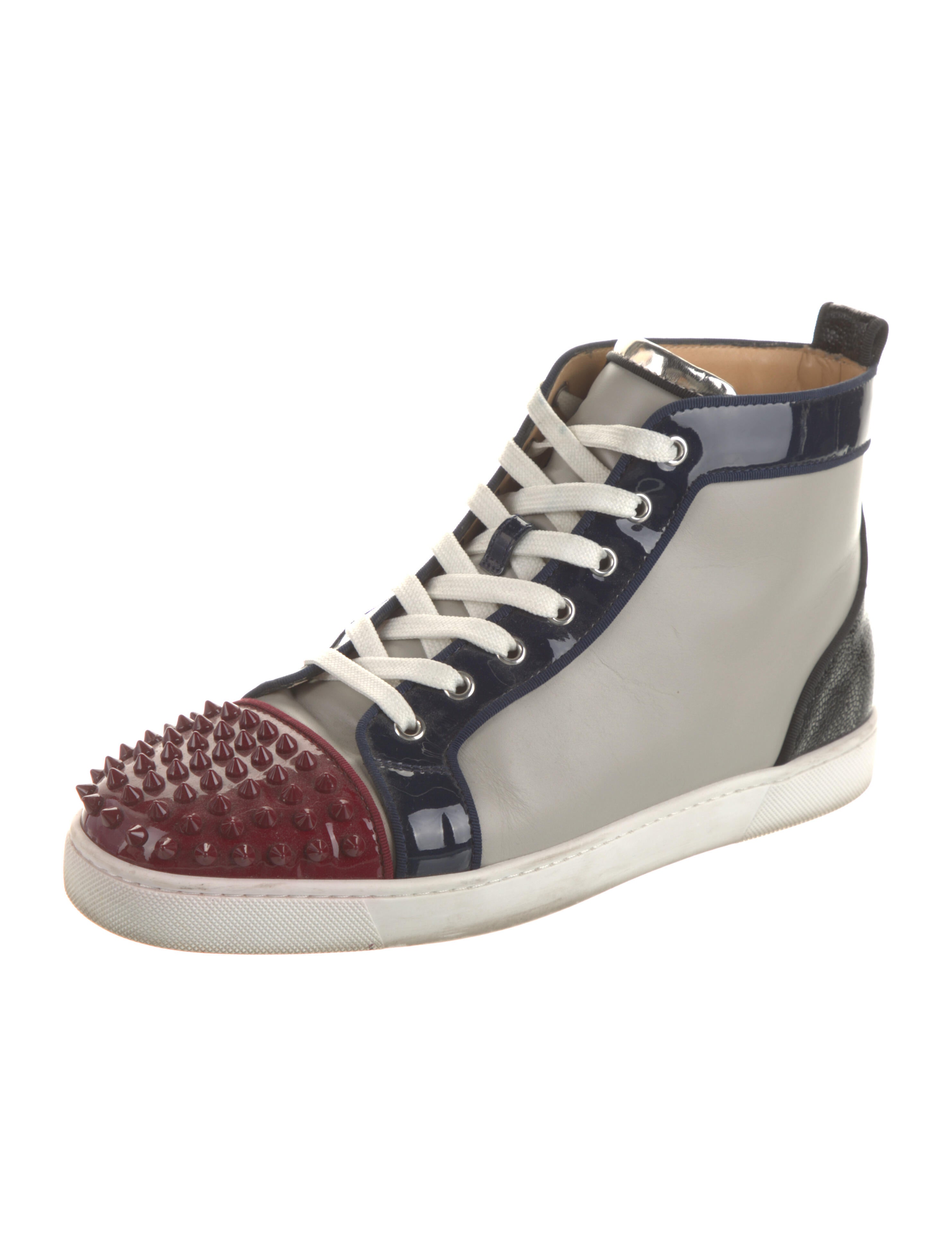 Christian Louboutin Spike Accents Leather Sneakers