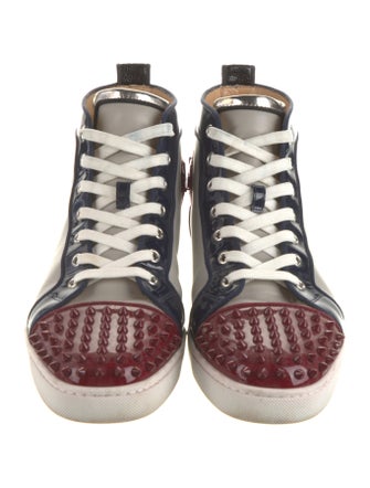 Christian Louboutin Spike Accents Leather Sneakers