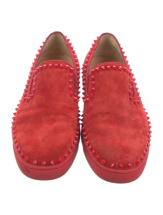 Christian Louboutin Spike Accents Suede Sneakers