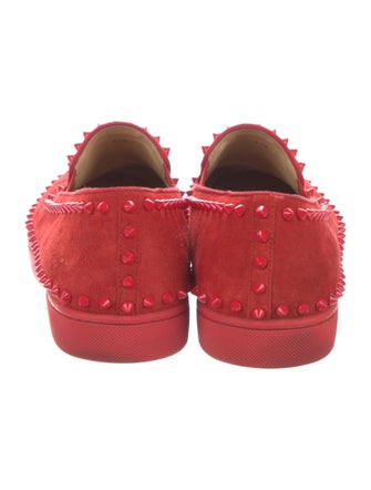Christian Louboutin Spike Accents Suede Sneakers