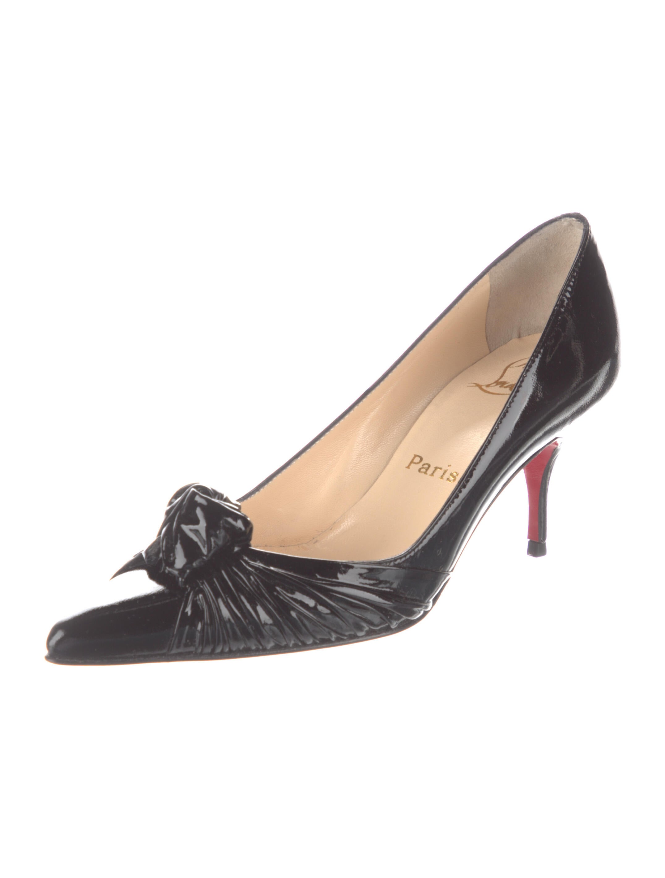 Christian Louboutin Leather CapToe Maggie Pumps Black Pumps, Shoes