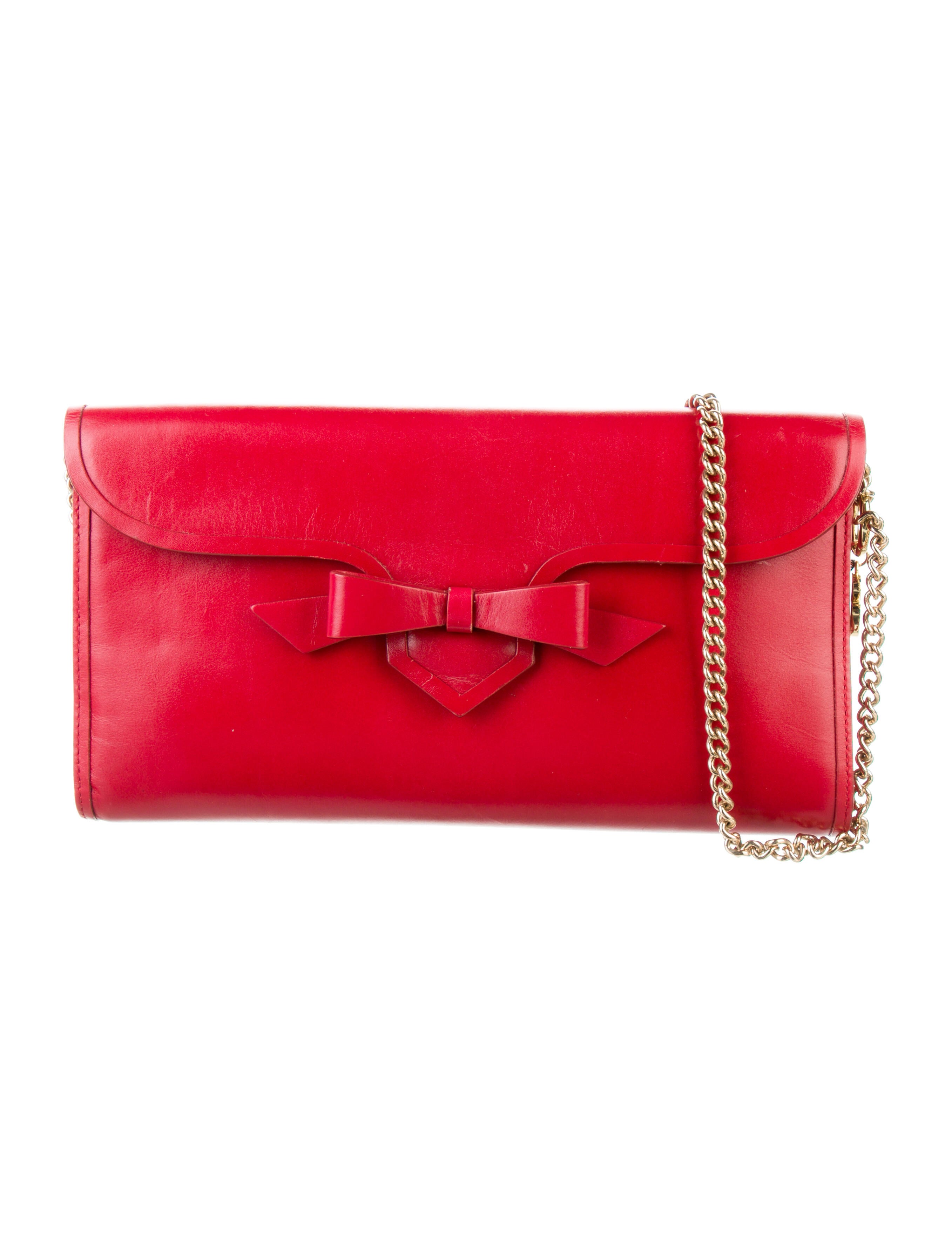 Christian Louboutin Leather Shoulder Bag w/ ChainLink Strap Red