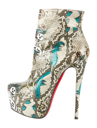 Christian Louboutin Python Skull Mexico Daf Booties