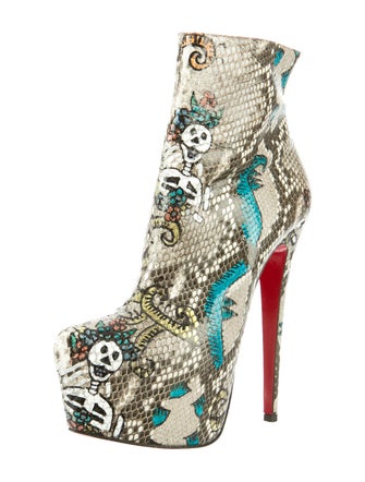 Christian Louboutin Python Skull Mexico Daf Booties