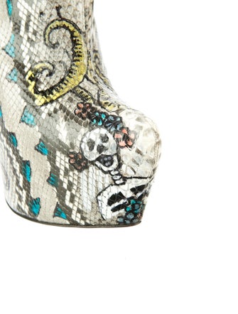 Christian Louboutin Python Skull Mexico Daf Booties