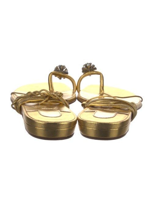 Christian Louboutin Leather Crystal Embellishments Slingback Sandals