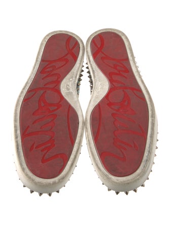 Christian Louboutin Spike Accents Leather Sneakers