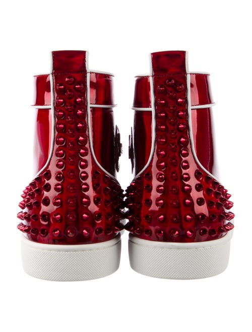 Christian Louboutin Spike Accents Patent Leather Sneakers