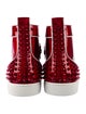 Christian Louboutin Spike Accents Patent Leather Sneakers