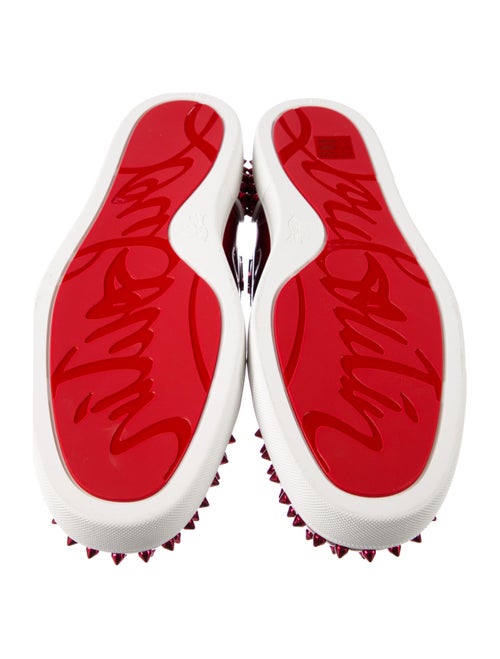 Christian Louboutin Spike Accents Patent Leather Sneakers