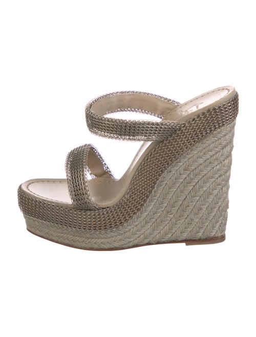 Christian Louboutin Metal Chain-Link Accents Espadrilles