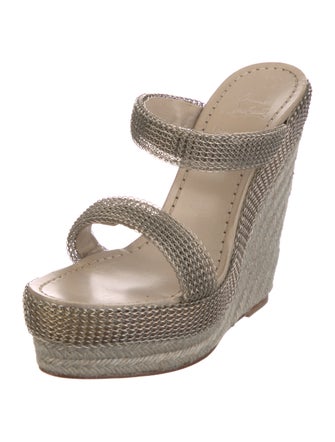 Christian Louboutin Metal Chain-Link Accents Espadrilles