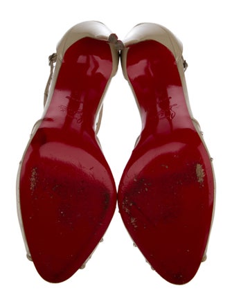 Christian Louboutin Crystal Embellishments T-Strap Pumps