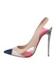 Christian Louboutin Leather Colorblock Pattern Slingback Pumps