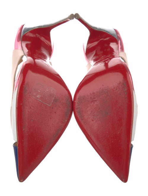 Christian Louboutin Leather Colorblock Pattern Slingback Pumps