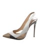 Christian Louboutin Leather Colorblock Pattern Slingback Pumps