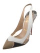 Christian Louboutin Leather Colorblock Pattern Slingback Pumps