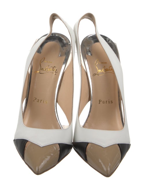 Christian Louboutin Leather Colorblock Pattern Slingback Pumps