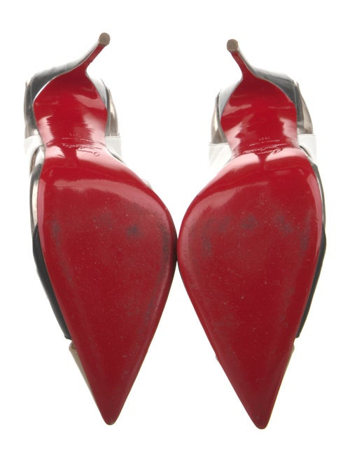 Christian Louboutin Leather Colorblock Pattern Slingback Pumps