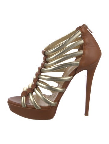 Christian Louboutin Sandals Leather Animal Print Gladiator IT 39.5 | 9.5