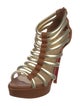 Christian Louboutin Leather Animal Print Gladiator Sandals