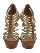 Christian Louboutin Leather Animal Print Gladiator Sandals