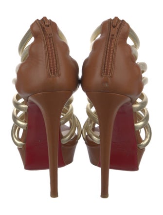 Christian Louboutin Leather Animal Print Gladiator Sandals