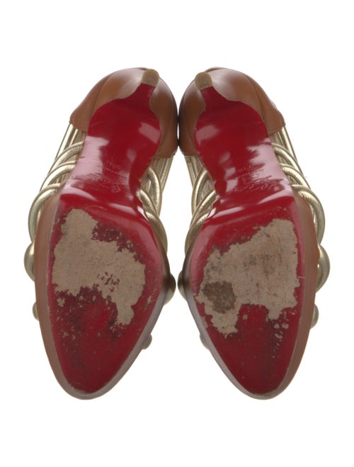 Christian Louboutin Leather Animal Print Gladiator Sandals