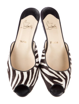 Christian Louboutin Ponyhair Animal Print Mules