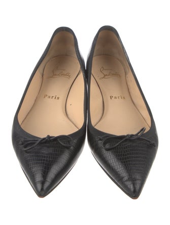 Christian Louboutin Rockstud Accents Leather Ballet Flats