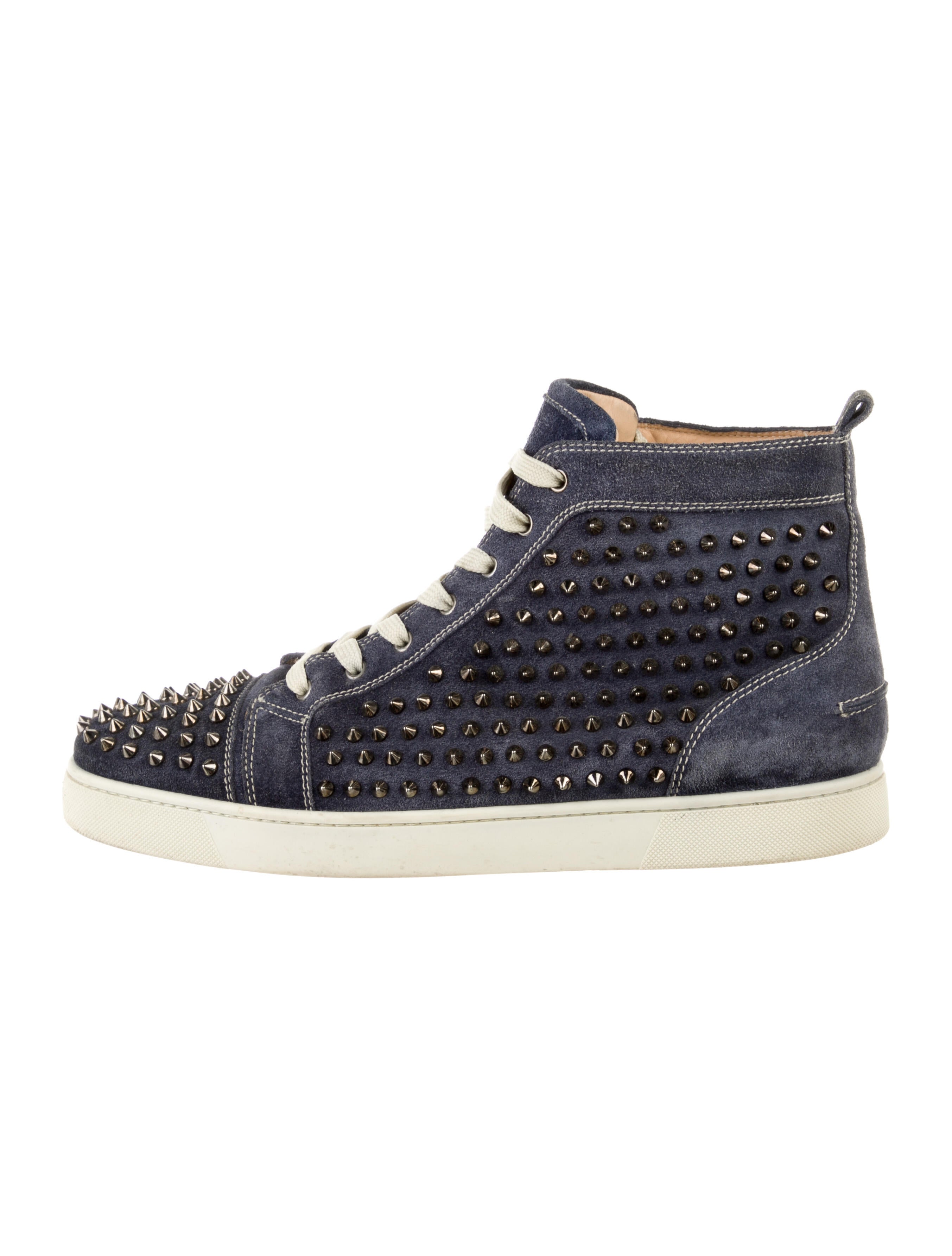 Christian Louboutin Spike Accents Suede Sneakers