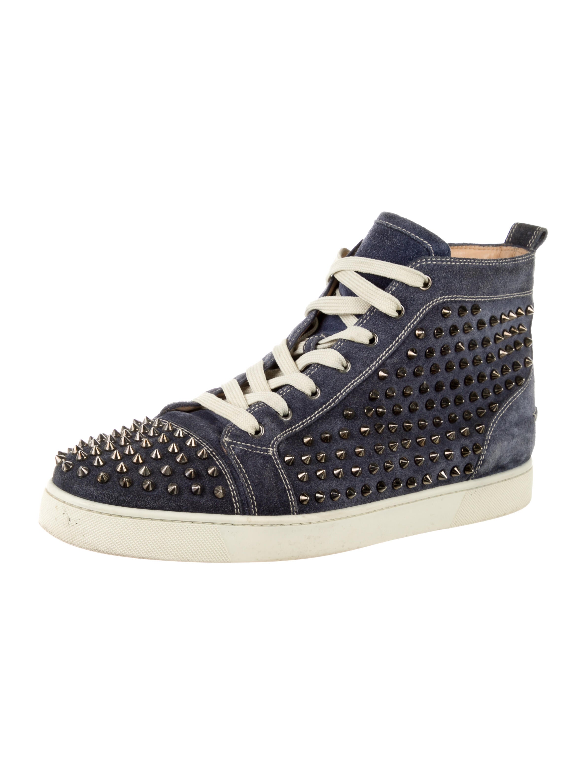 Christian Louboutin Spike Accents Suede Sneakers