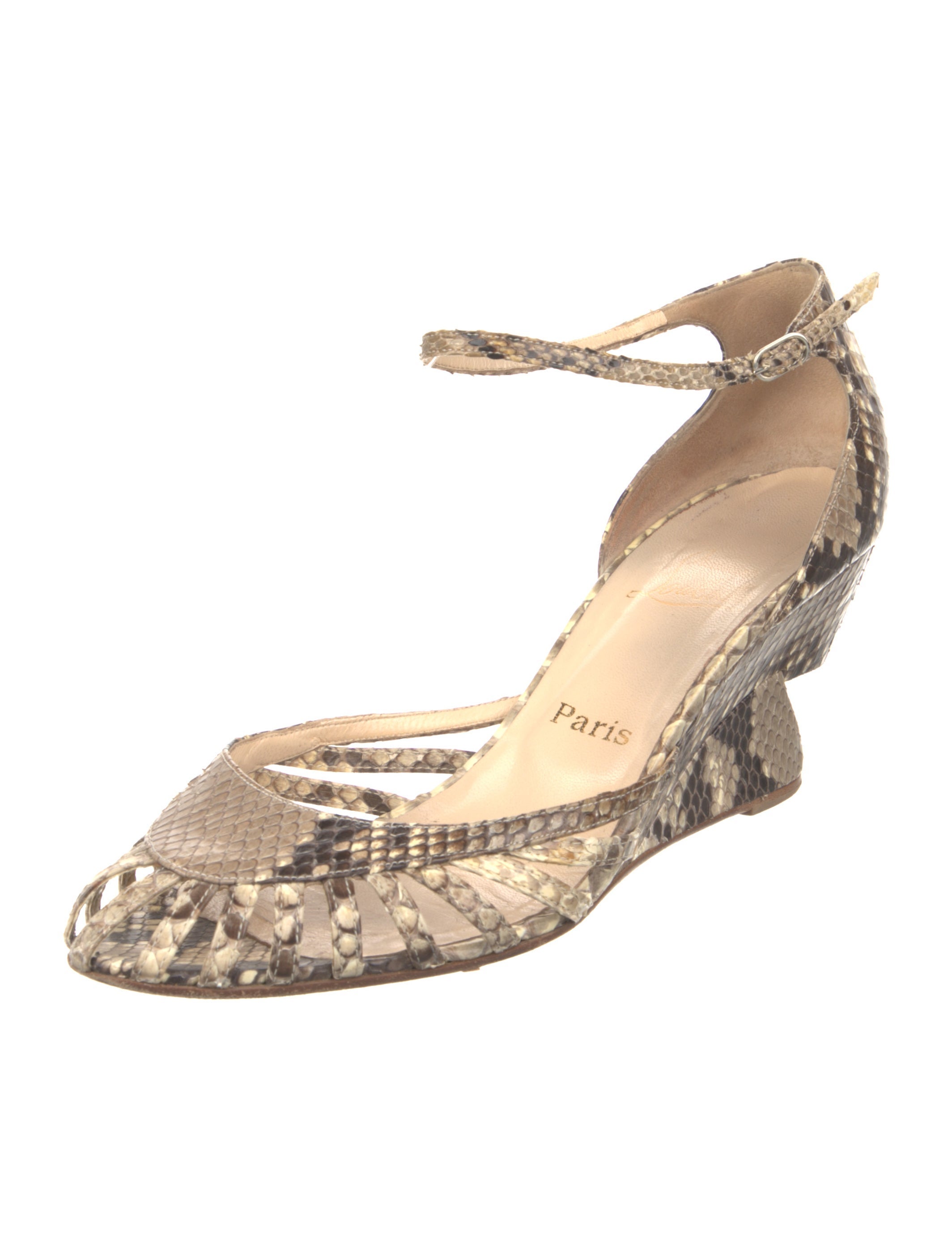 Christian Louboutin Snakeskin Animal Print Espadrilles