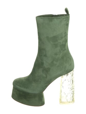 Christian Louboutin Suede Crystal Embellishments Boots