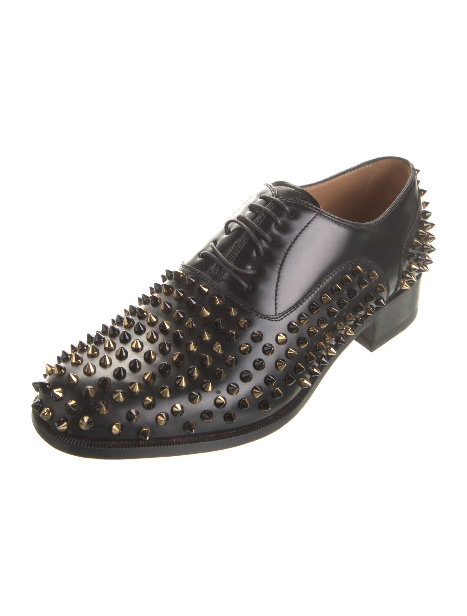 Christian Louboutin Spike Accents Leather Oxfords