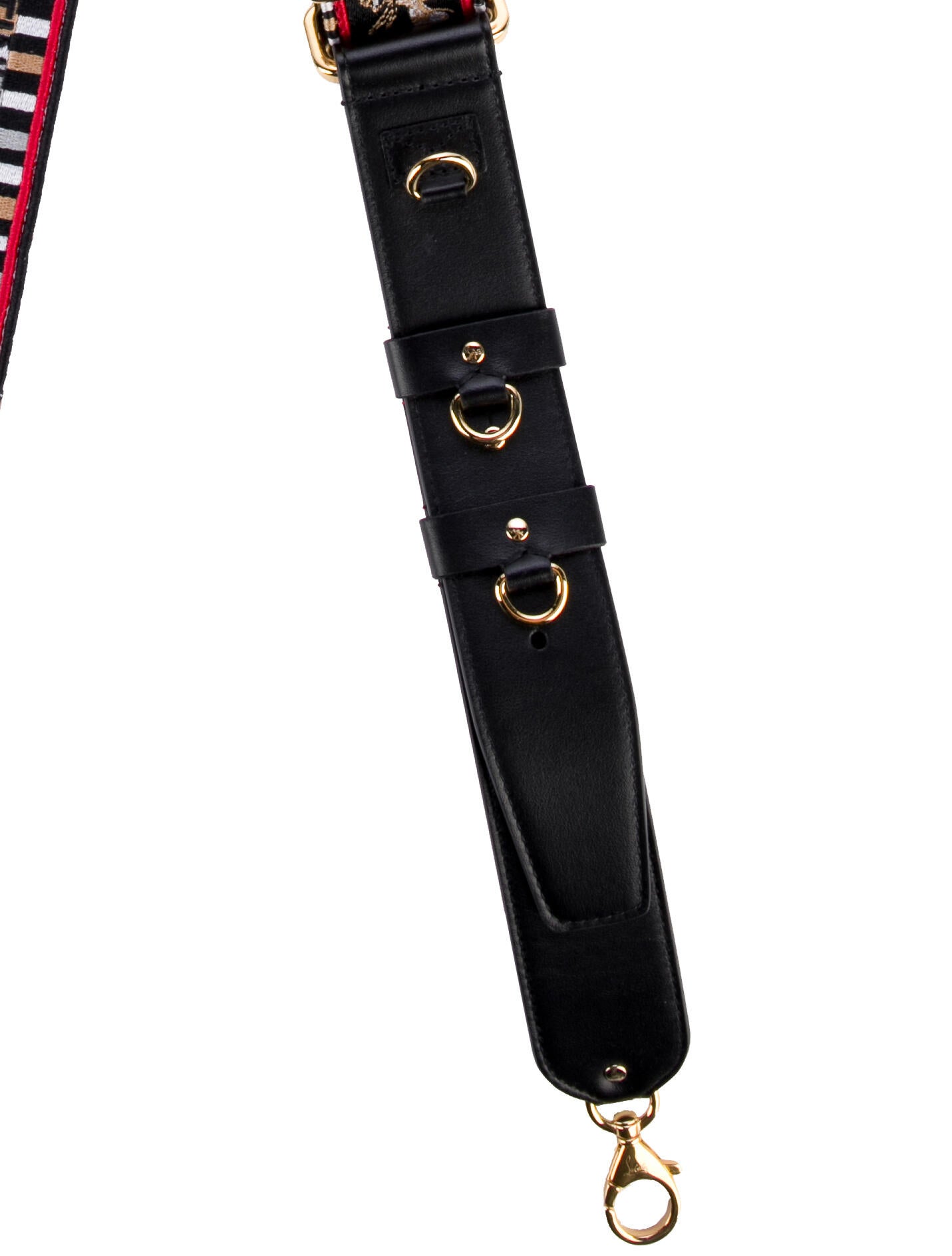 【Christian Louboutin】 Leather-trimmed shoulder strap Christian Louboutin Jacquard Leather Trimmed Bag Strap w
