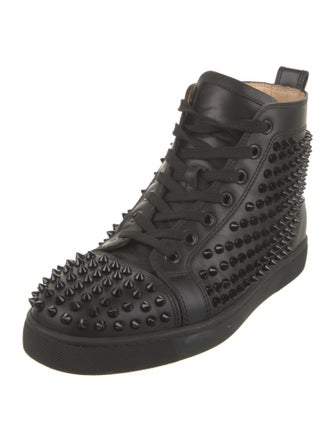 Christian Louboutin Spike Accents Leather Sneakers