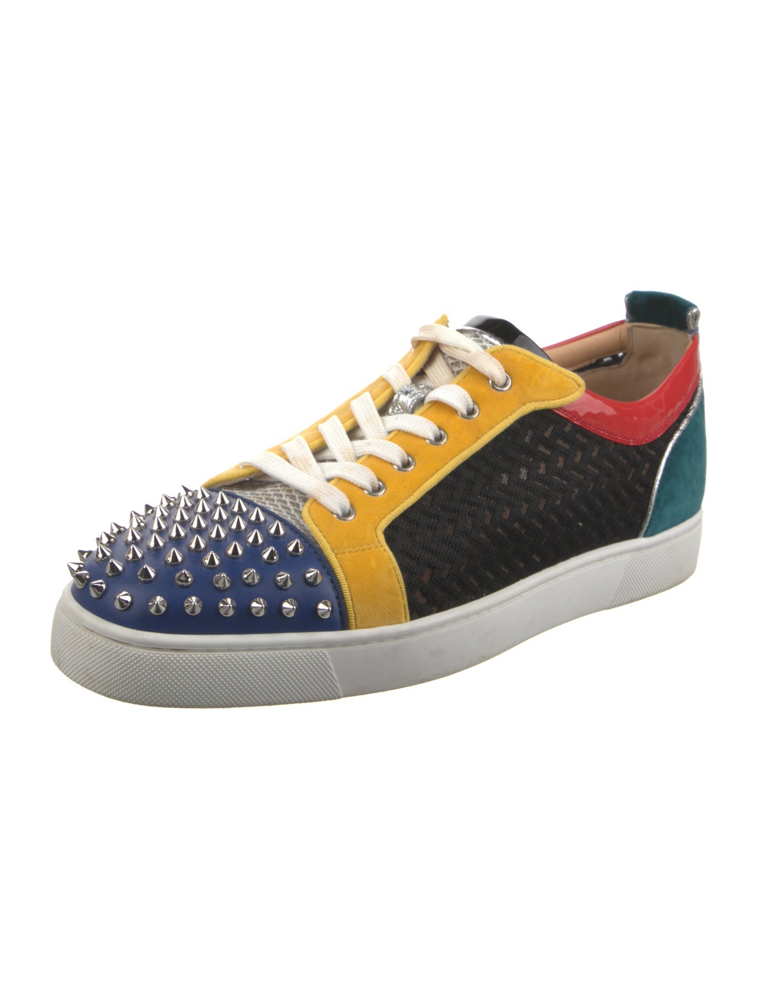 Christian Louboutin Colorblock Pattern Studded Accents Sneakers