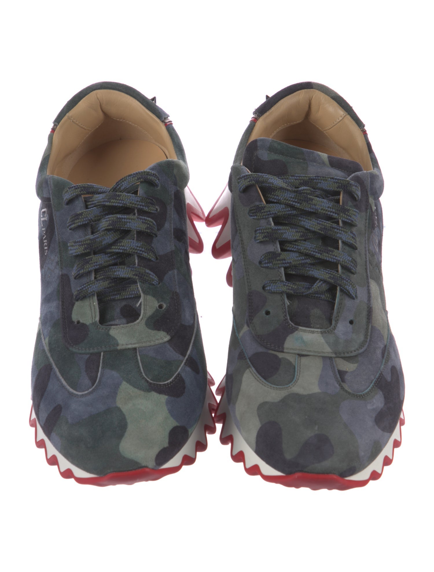 Christian Louboutin Spike Accents Suede Sneakers