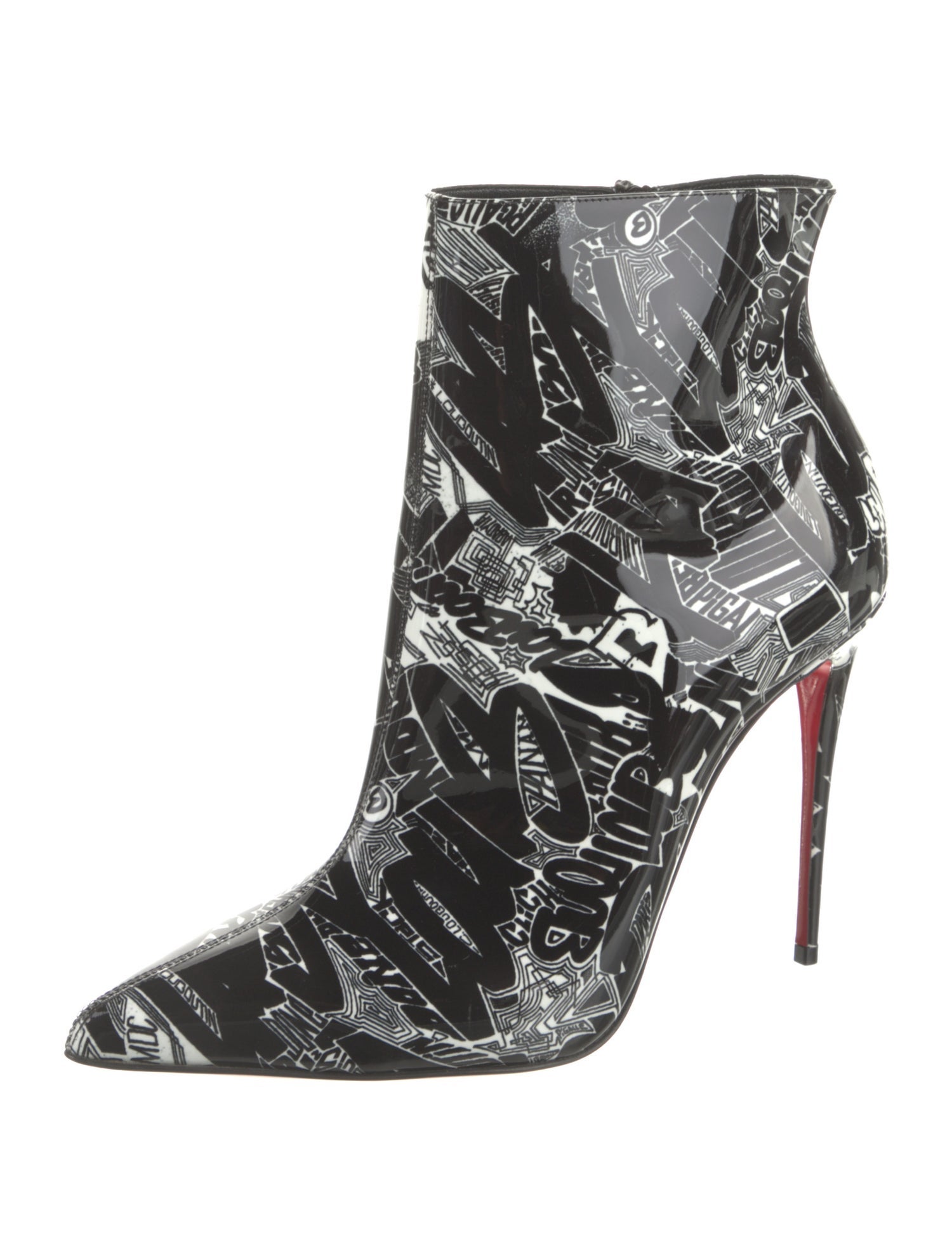 louboutin patent leather boots
