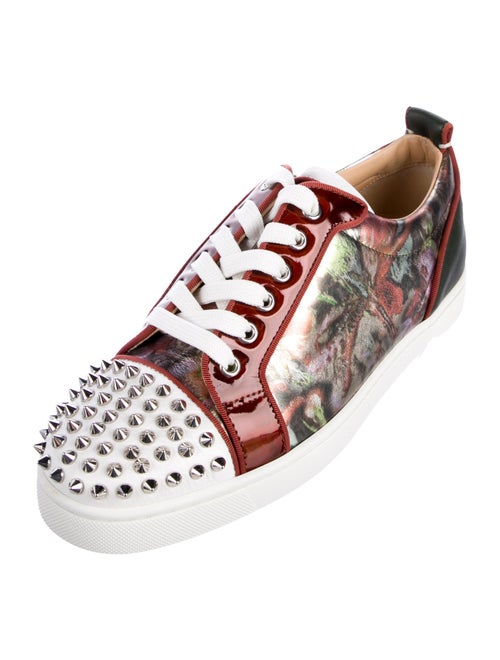 Christian Louboutin Rockstud Accents Leather Sneakers
